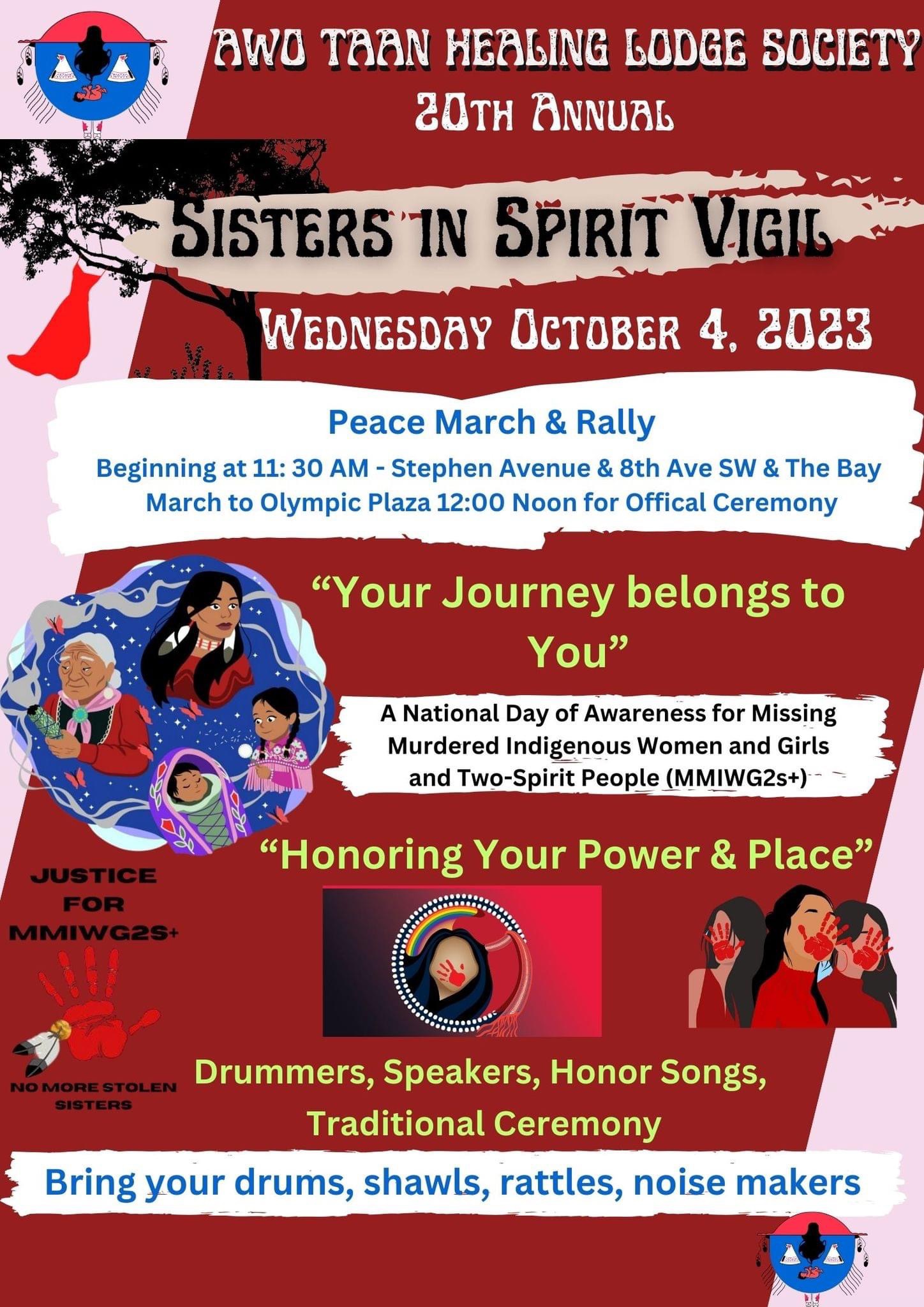 Awo Taan Healing Lodge Society 20th Annual Sisters in Spirit Vigil