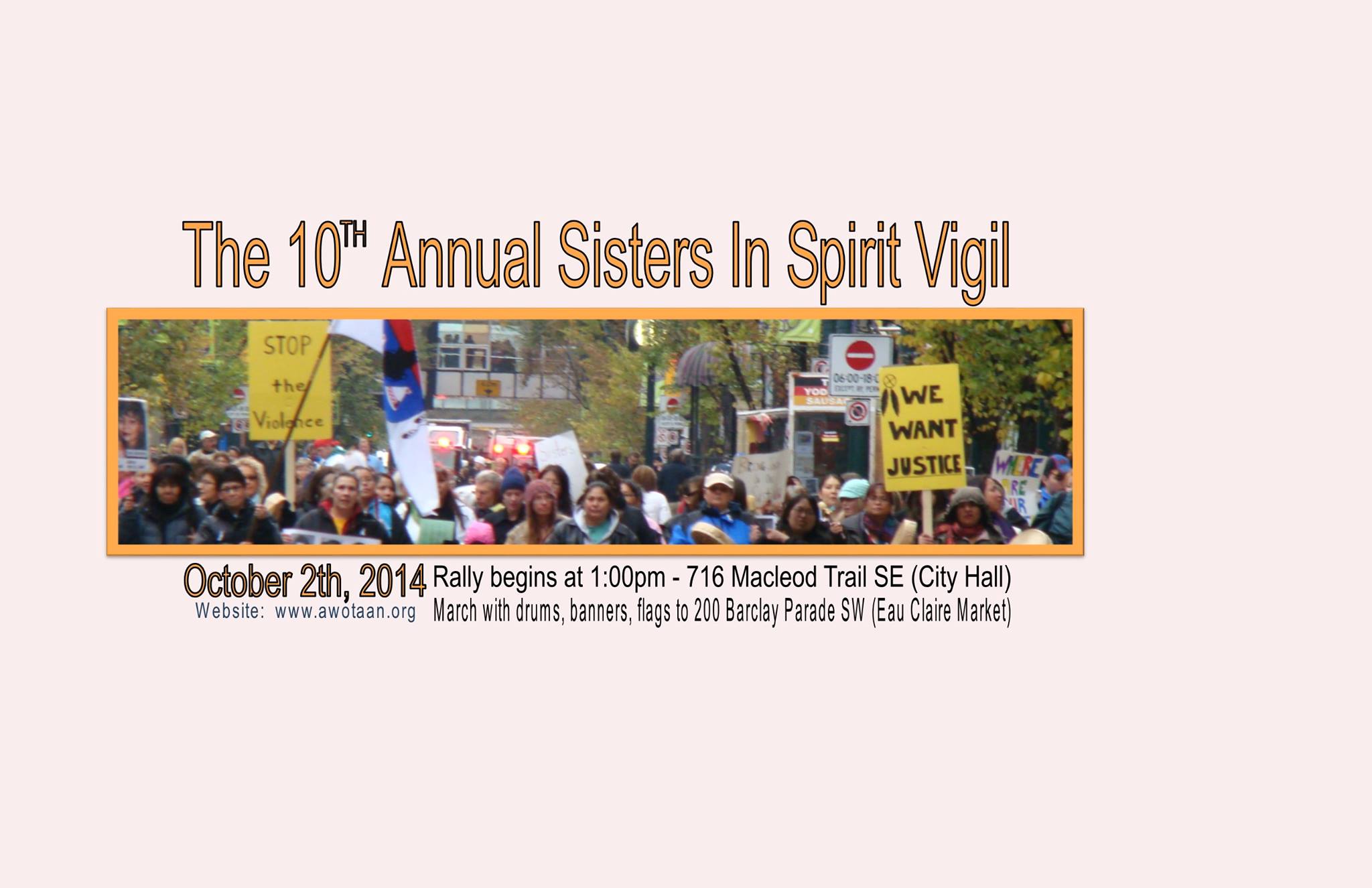 Sisters In Spirit Vigil for Calgary Alberta