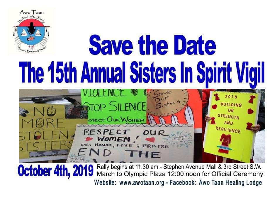 15th Annual Sisters in Spirit Vigil 2019